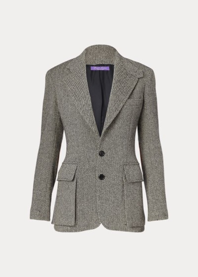 Chaquetas Ralph Lauren Mujer Creme / Negros - The Tweed - OMLUN2973